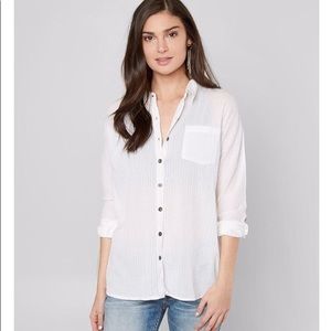 BKE Boyfriend Shirt with Lace Up Back